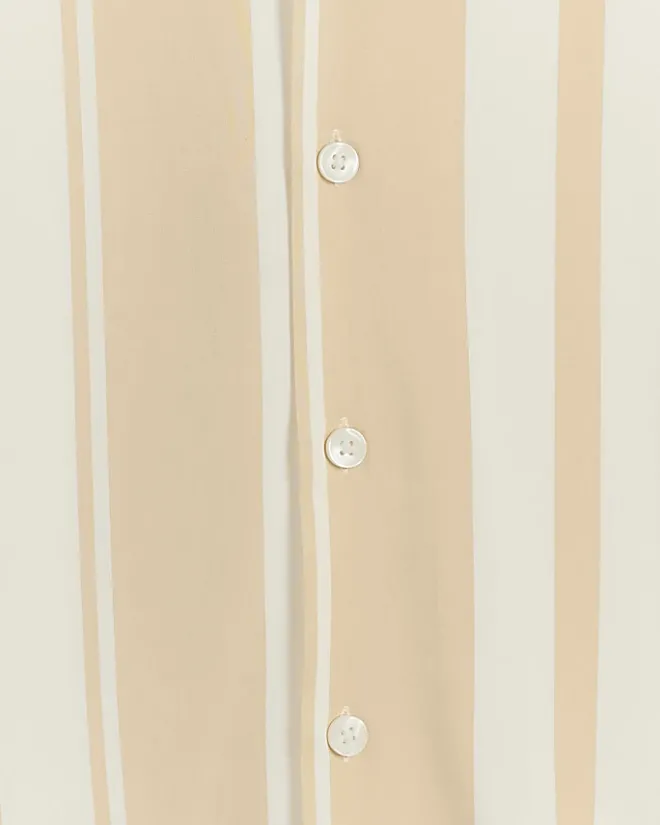 River Island regular fit stripe revere shirt Pink Best