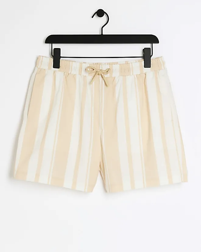 River Island regular fit stripe swim shorts Pink New