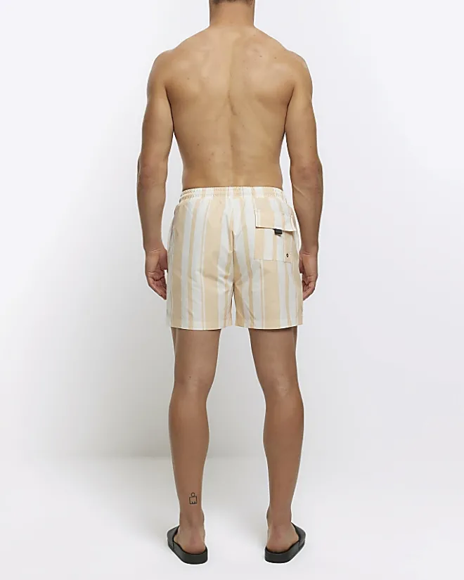 River Island regular fit stripe swim shorts Pink New