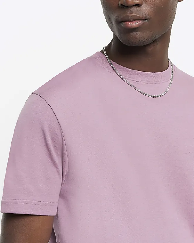 River Island RI Studio slim fit t-shirt Pink Discount