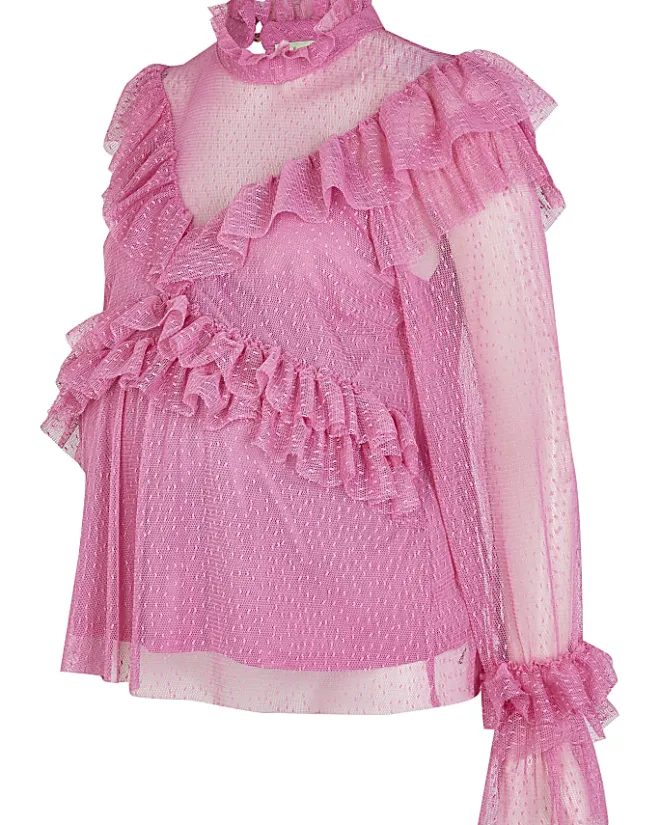 River Island ruffled maternity top Pink Sale