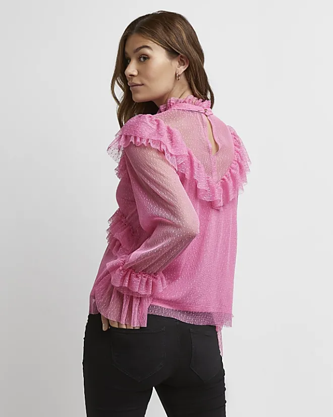 River Island ruffled maternity top Pink Sale