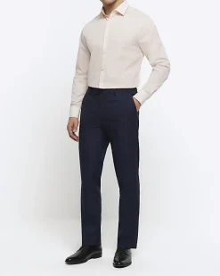 River Island slim fit long sleeve smart shirt Pink Hot