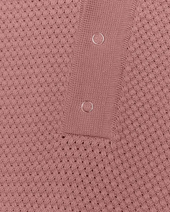 River Island slim fit textured knit polo Pink New