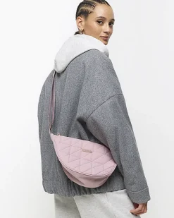 River Island soft quilted cross body bag Pink Fashion