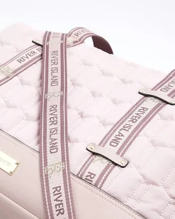 River Island soft quilted travel bag Pink Outlet