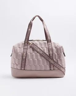 River Island soft quilted travel bag Pink Outlet