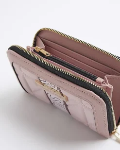 River Island soft quilted webbing purse Pink New