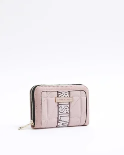 River Island soft quilted webbing purse Pink New