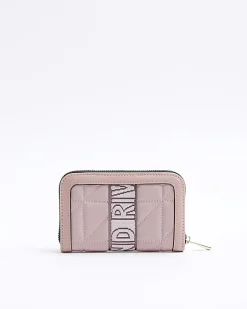 River Island soft quilted webbing purse Pink New