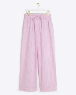 River Island stripe straight pull on trousers Pink Discount