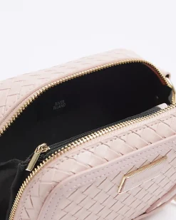 River Island weave cross body bag Pink Online