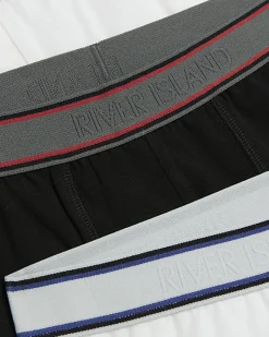 River Island 4PK and White cotton stretch Trunks Black Discount