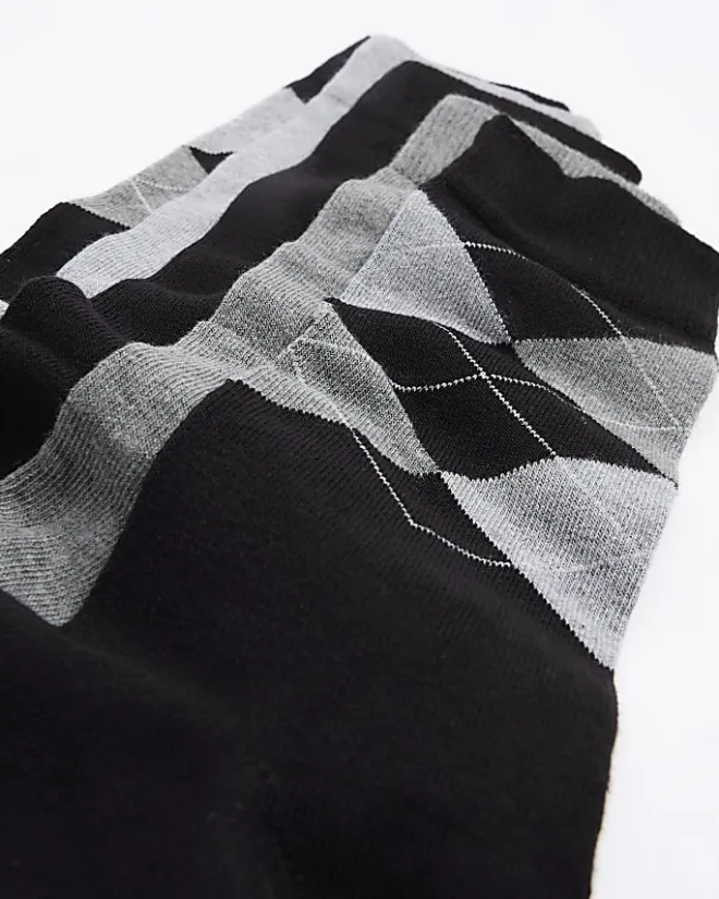 River Island 5PK argyle ankle socks Black Online