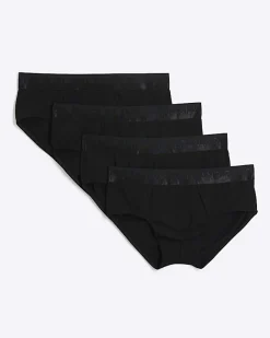 River Island 4PK cotton stretch briefs Black Hot