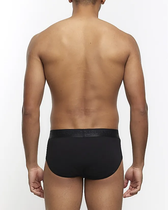 River Island 4PK cotton stretch briefs Black Hot