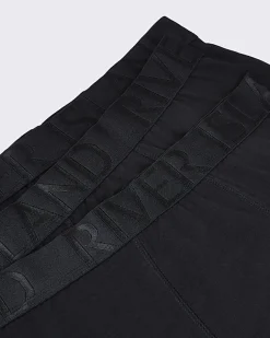 River Island 5PK cotton stretch RI trunks Black Best