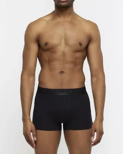 River Island 4PK cotton stretch trunks Black Fashion