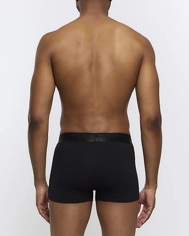 River Island 4PK cotton stretch trunks Black Fashion