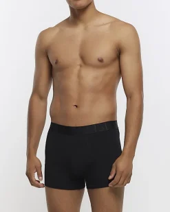 River Island 4PK cotton stretch Trunks Black Sale