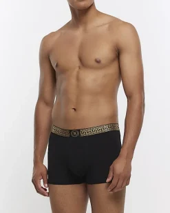 River Island 4PK geometric cotton stretch trunks Black Hot
