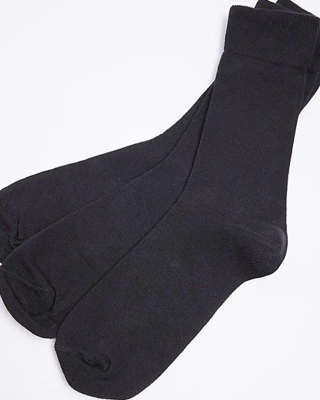 River Island 5PK plain ankle socks Black Hot