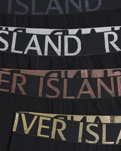 River Island 4PK RI cotton stretch trunks Black Best