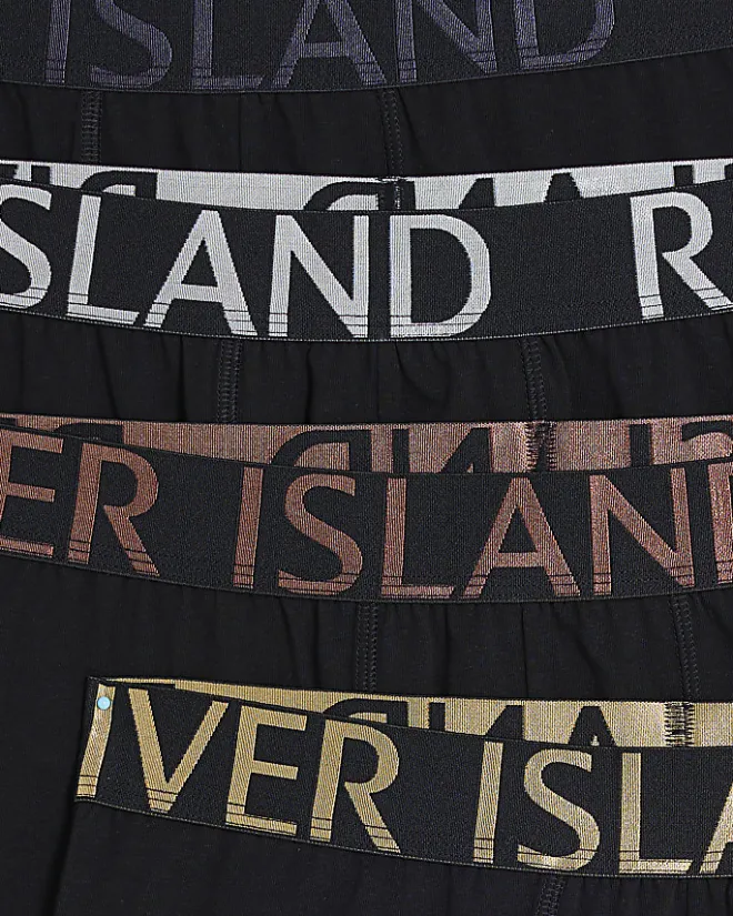 River Island 4PK RI cotton stretch trunks Black Best