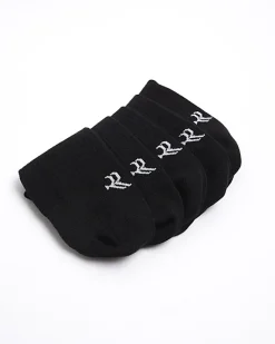 River Island 5PK Rib Trainer Socks Black Outlet