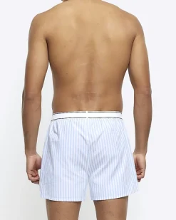 River Island 3PK check boxer shorts Blue Hot