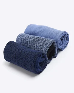 River Island 3PK geometric bamboo ankle socks Blue Sale