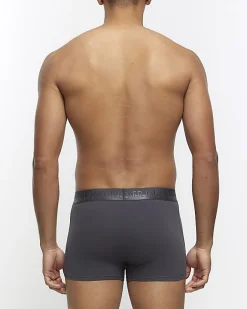River Island 4PK cotton stretch trunks Grey Outlet