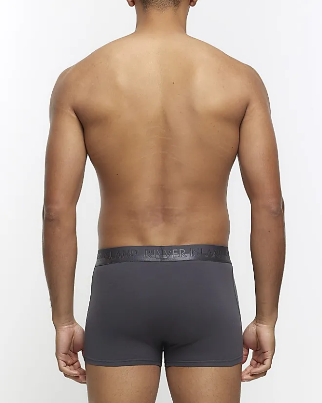 River Island 4PK cotton stretch trunks Grey Outlet