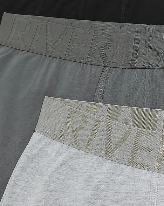 River Island 4PK RI cotton stretch trunks Grey Hot