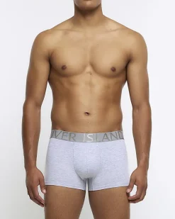 River Island 4PK RI cotton stretch trunks Grey Hot