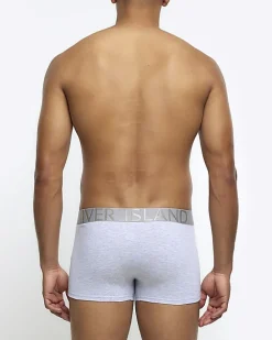 River Island 4PK RI cotton stretch trunks Grey Hot