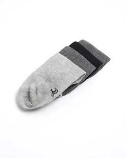 River Island 5PK Rib Trainer Socks Grey Best