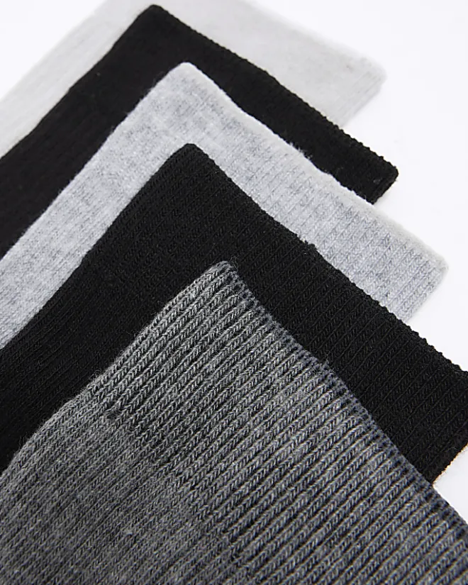 River Island 5PK ribbed ankle socks Grey Online