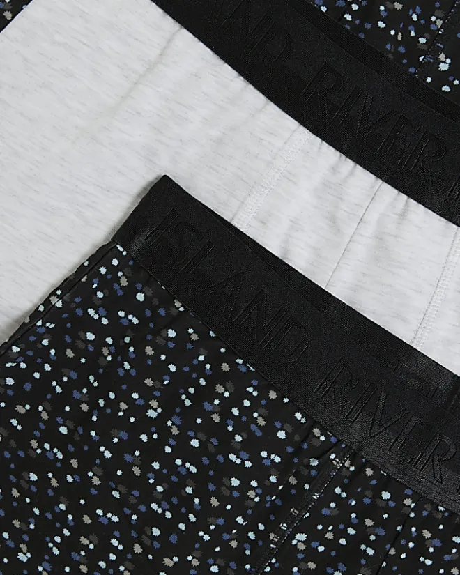 River Island 4PK spot cotton stretch trunks Grey Hot