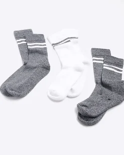 River Island 3PK tube socks Grey Sale