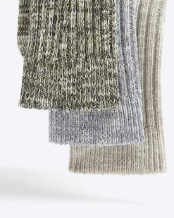 River Island 3PK twisted tube socks Grey Best