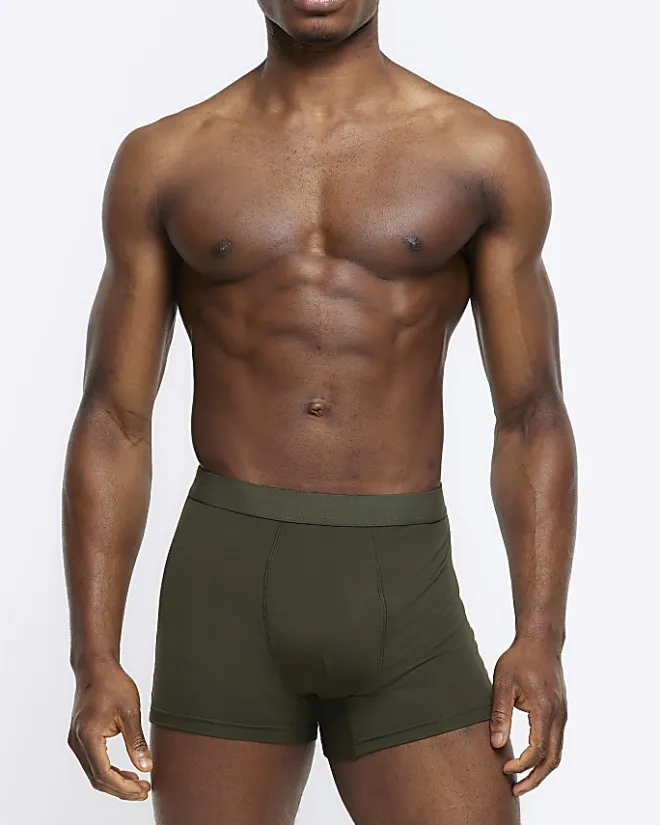 River Island 3PK and Khaki Modal trunks Navy Outlet