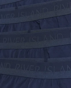 River Island 4PK Cotton Stretch RI trunks Navy Online
