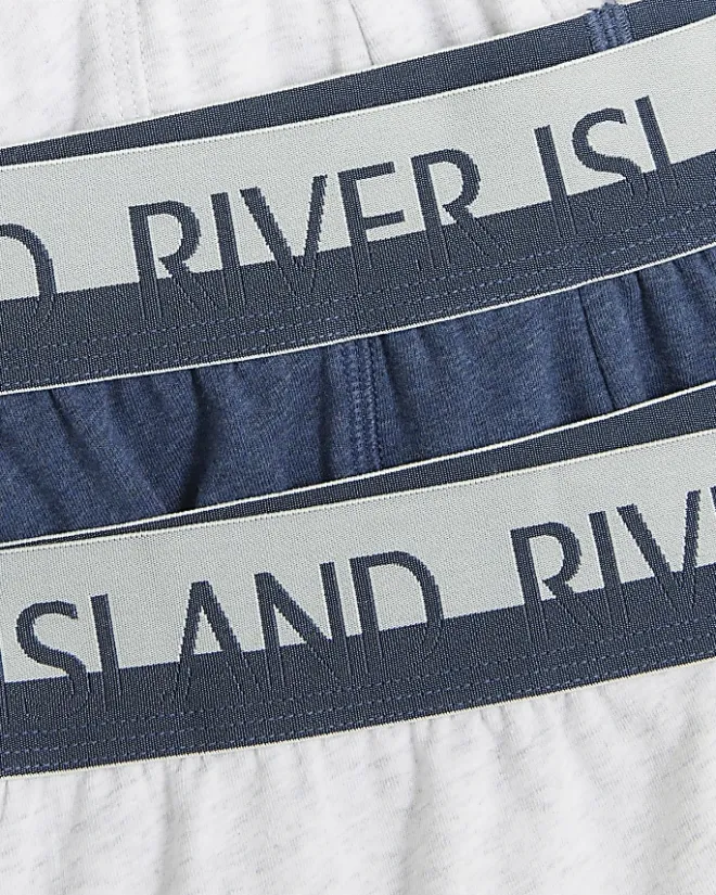 River Island 4PK Cotton Stretch RI trunks Navy Sale
