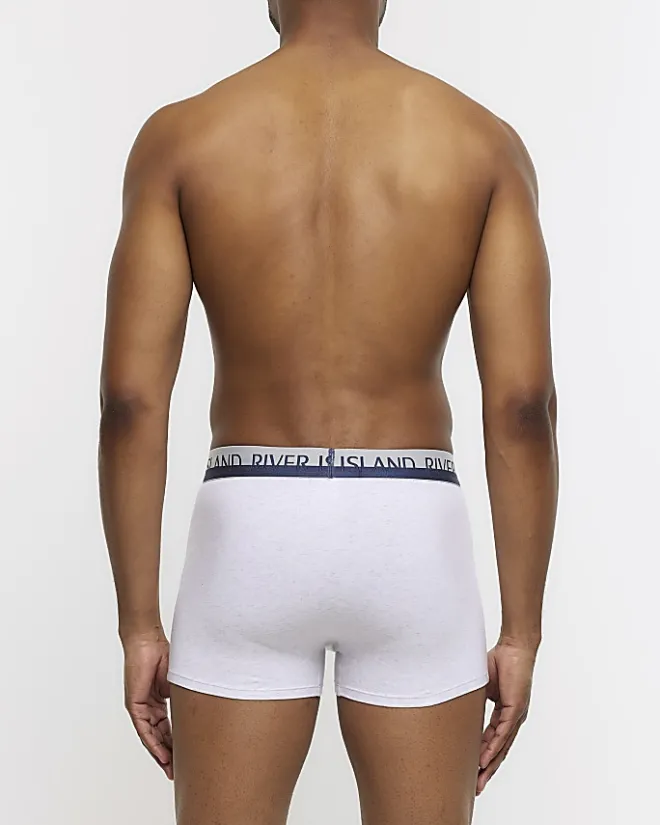 River Island 4PK Cotton Stretch RI trunks Navy Sale