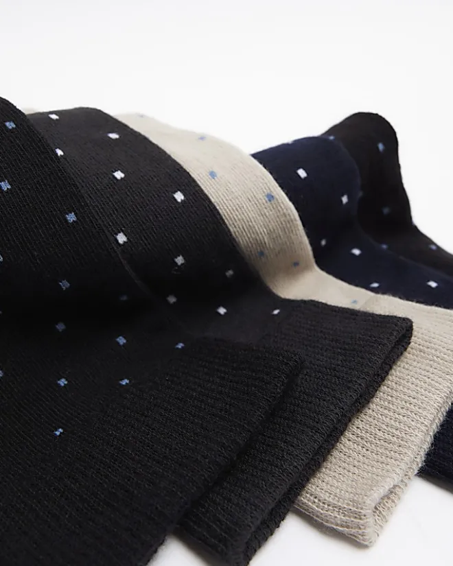 River Island 5PK spot ankle socks Navy Outlet