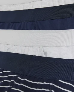 River Island 4PK stripe Cotton Stretch trunks Navy Hot
