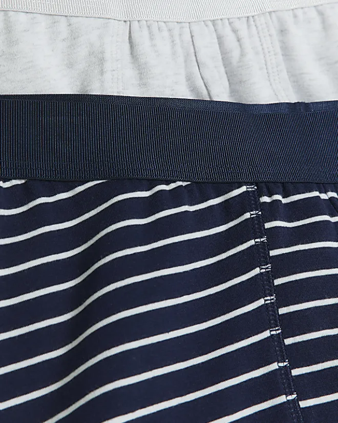 River Island 4PK stripe Cotton Stretch trunks Navy Hot