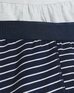 River Island 4PK stripe Cotton Stretch trunks Navy Hot