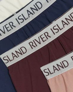 River Island 4PK Cotton Stretch RI trunks Pink Hot